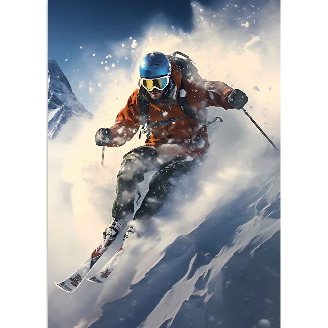 Skifahrer auf einem Berg