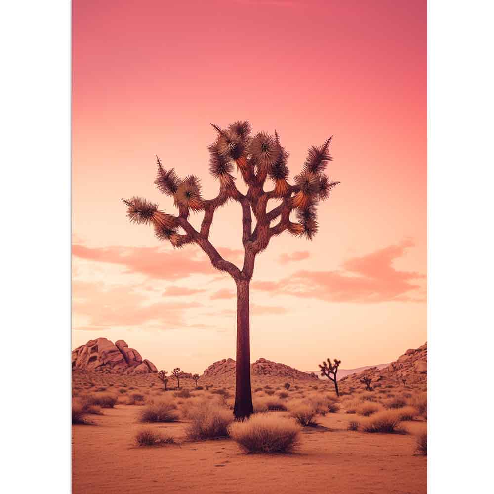 Ein Baum im Sonnenuntergang in der Wüste 