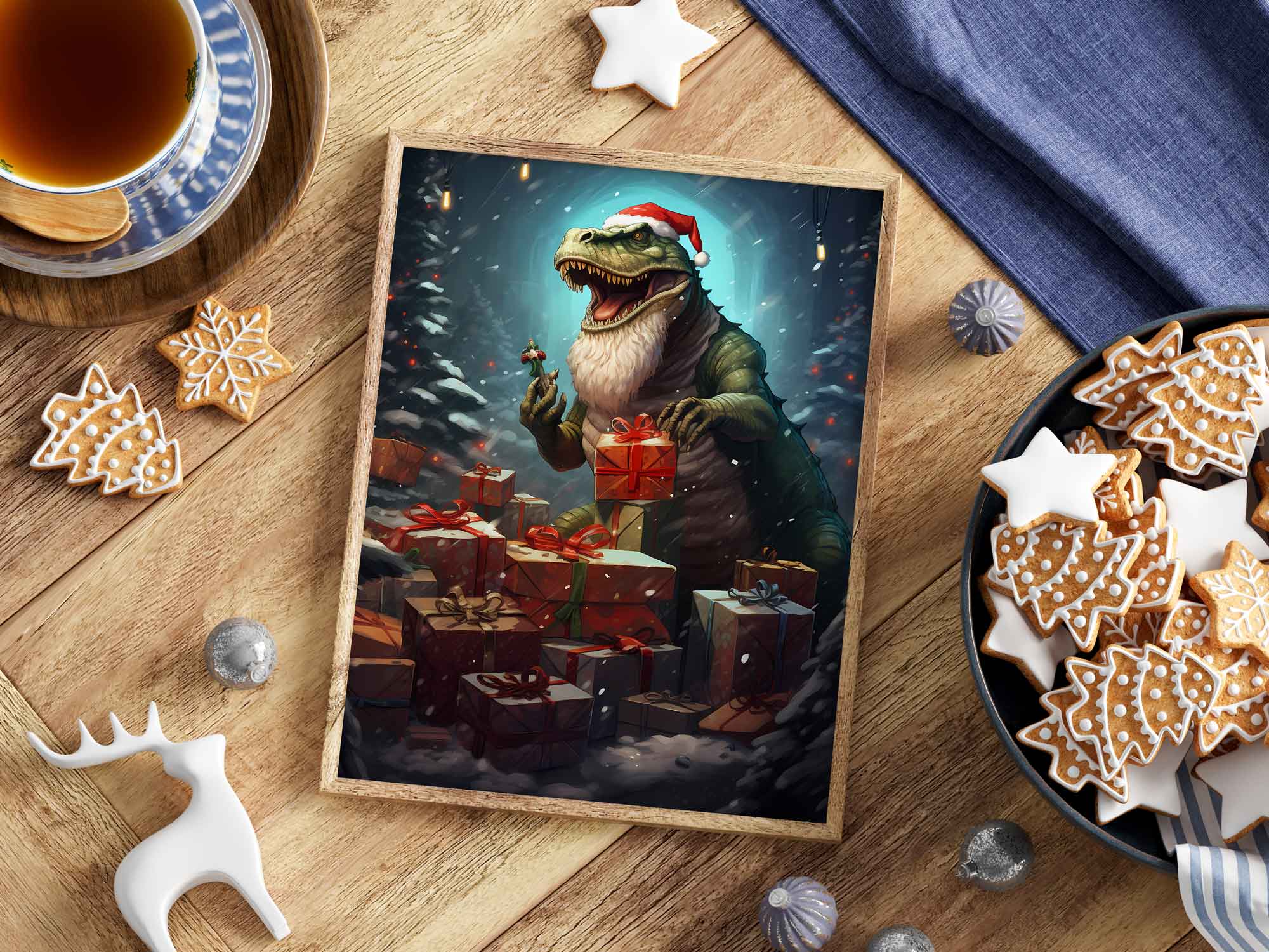 HAPPY DINOTIME - Weihnachts Poster