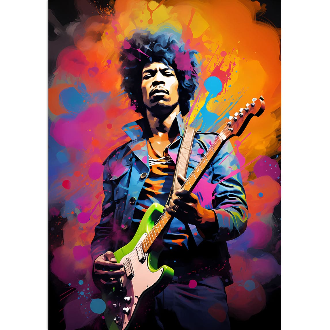 Jimi Hendrix, mehrfarbig