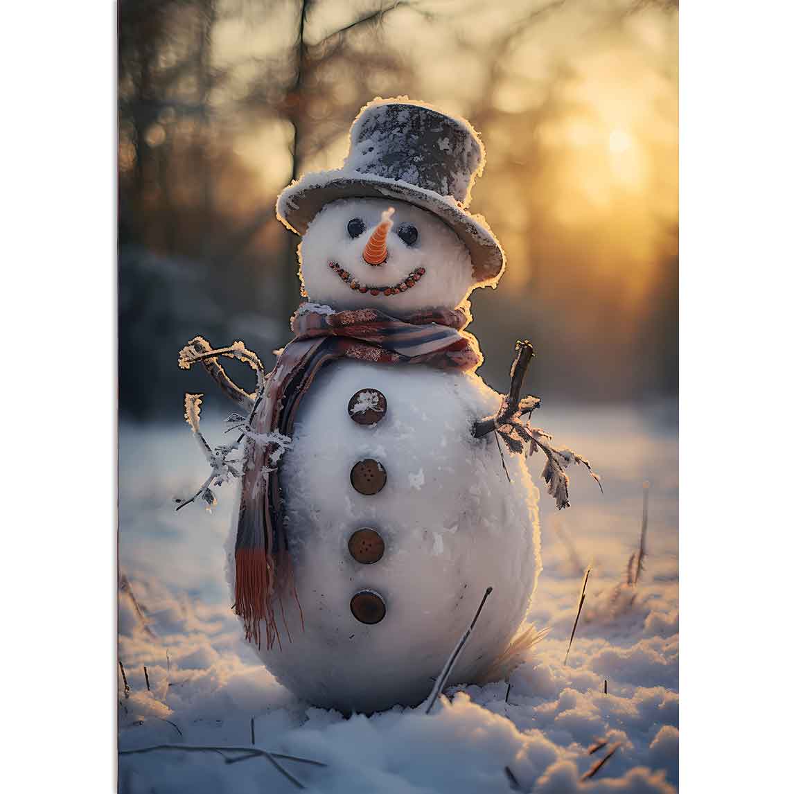 Schneemann mit schwarzen Hut
