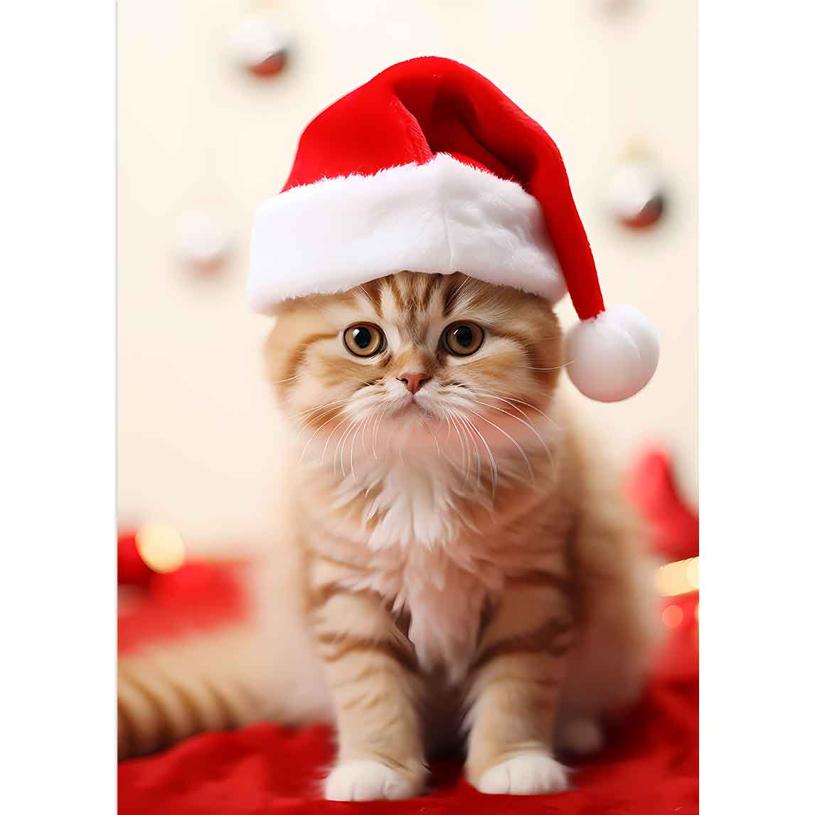Katze mit Weihnachtsmütze